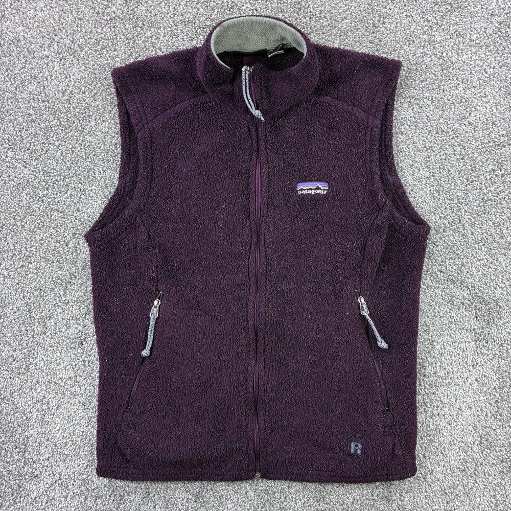 Vintage Patagonia Regulator Fleece Vest Women's Large Purple Full Zip Sleeveless